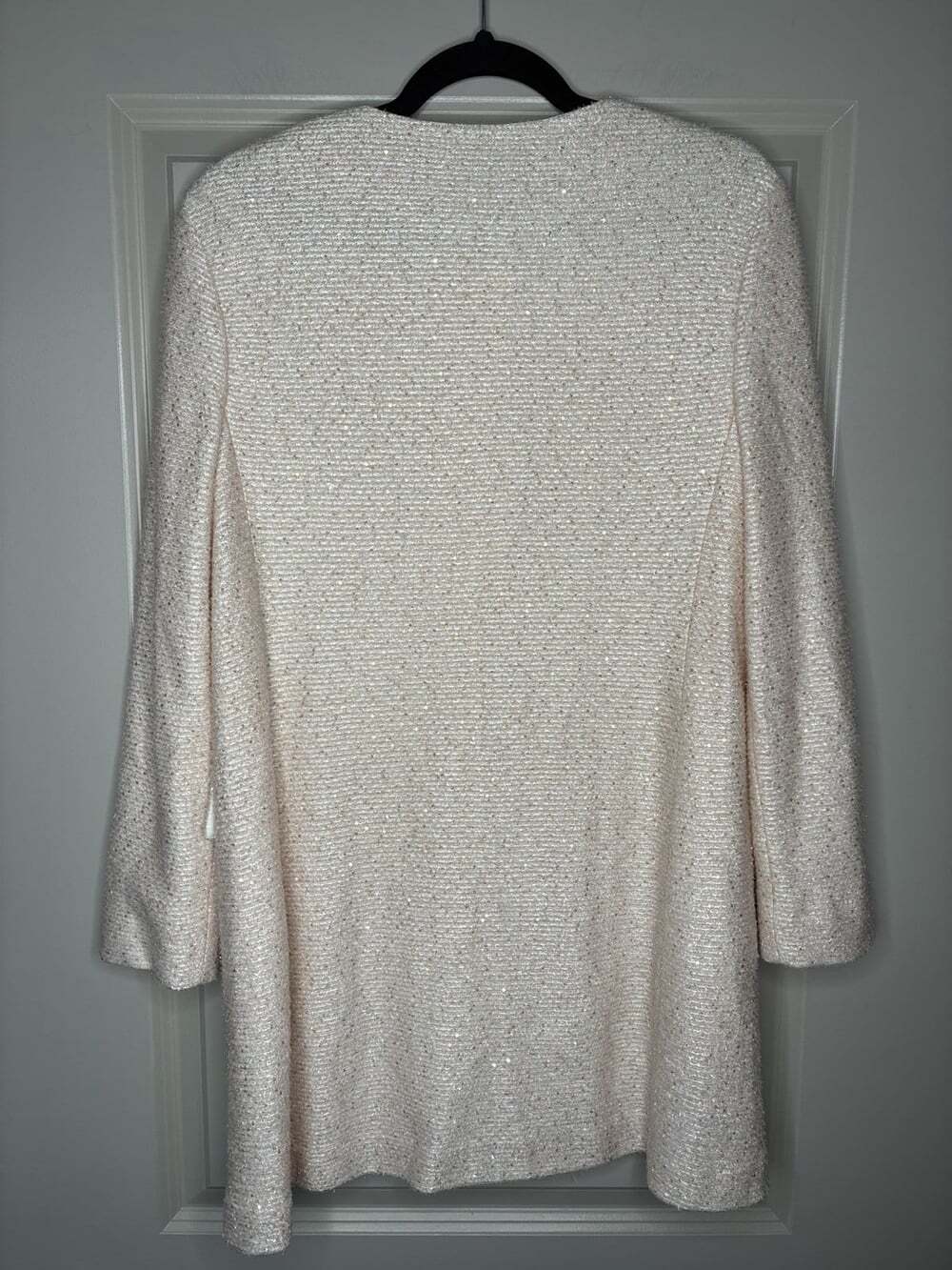 St John Metallic Gold Button Front Mid Length Jacket in Beige Size 8 - Picture 3 of 8